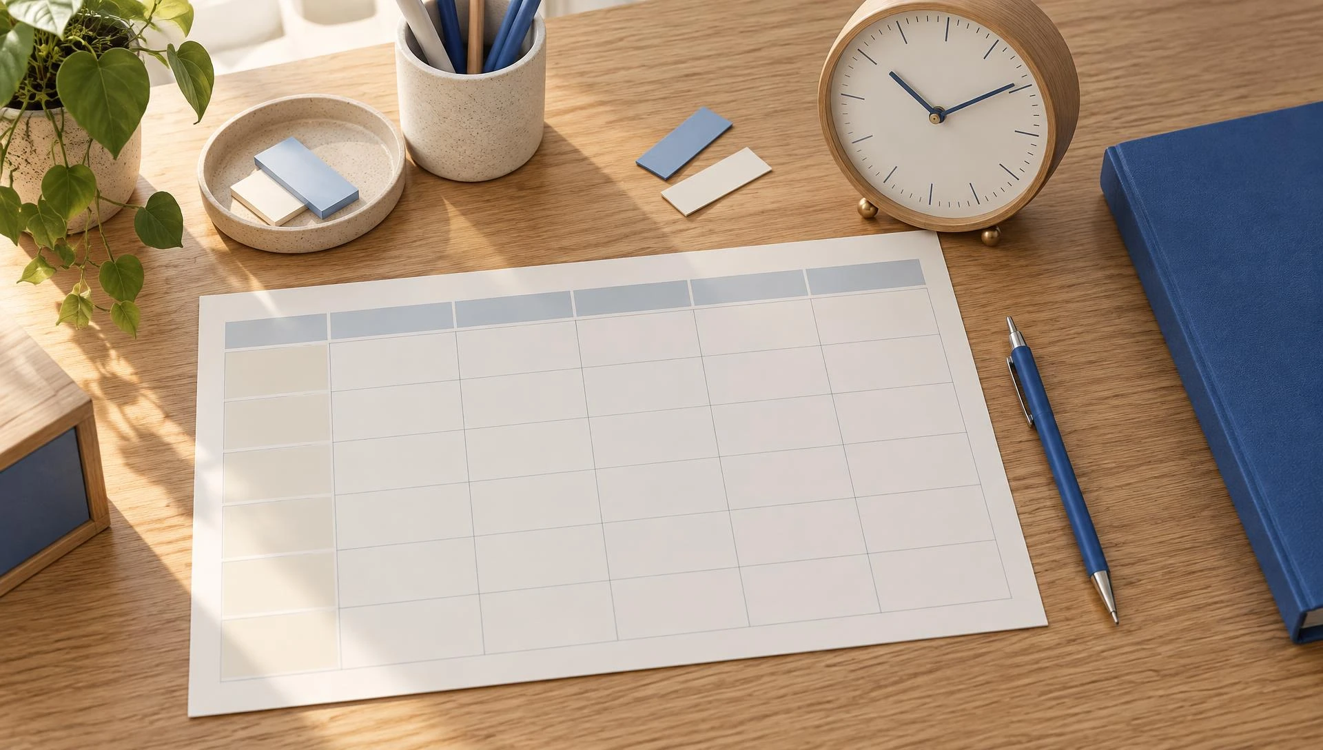 Illustrative study habits setting and materials
